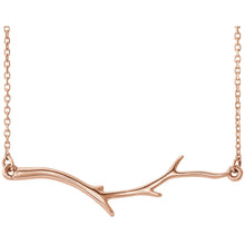 Load image into Gallery viewer, 14KT Rose Gold Branch Bar Chain Necklace, 14KT Rose Gold Branch Bar Chain Necklace - Legacy Saint Jewelry