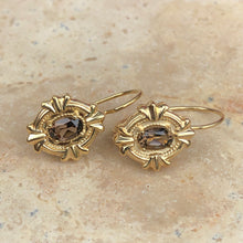 Load image into Gallery viewer, 14KT Yellow Gold Smokey Quartz Leverback Earrings, 14KT Yellow Gold Smokey Quartz Leverback Earrings - Legacy Saint Jewelry