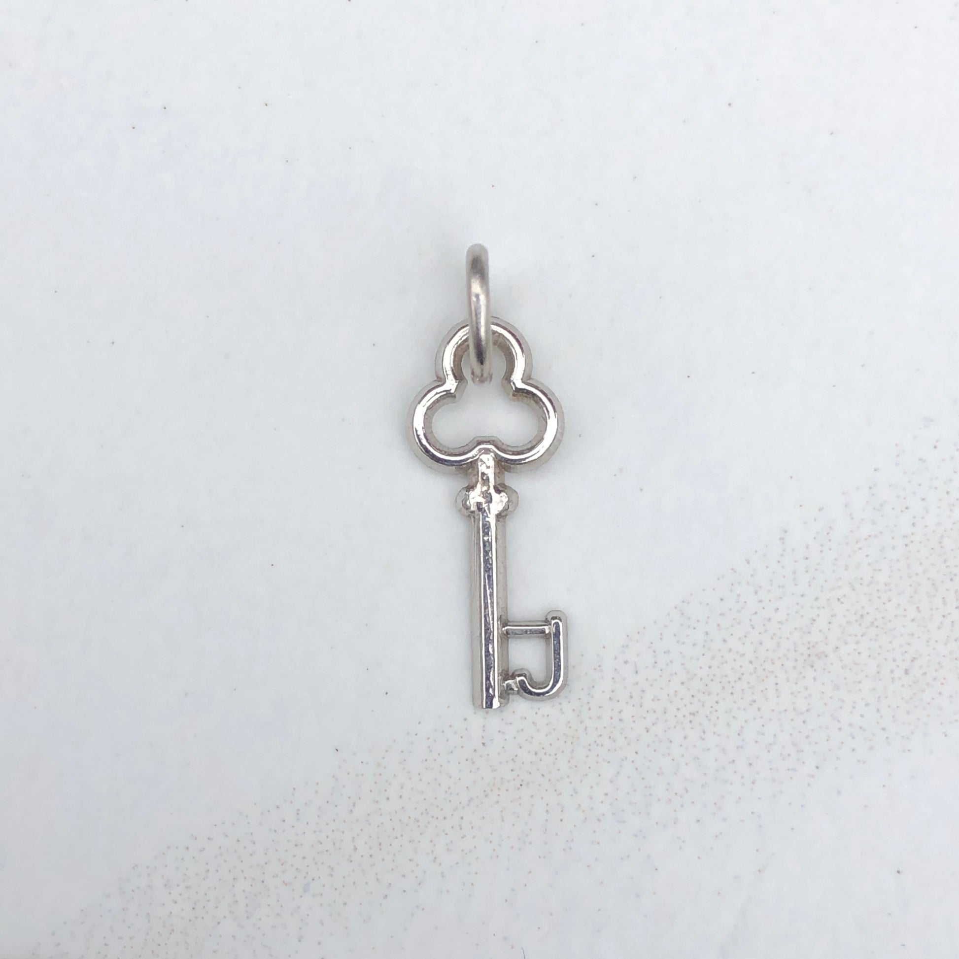 14KT White Gold Small Key Pendant Charm, 14KT White Gold Small Key Pendant Charm - Legacy Saint Jewelry