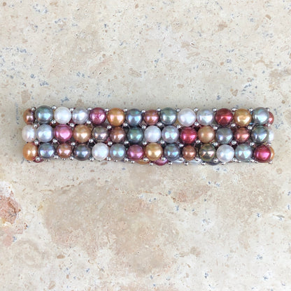 Sterling Silver Multi-Colored Freshwater Pearl Triple Strand Bracelet, Sterling Silver Multi-Colored Freshwater Pearl Triple Strand Bracelet - Legacy Saint Jewelry