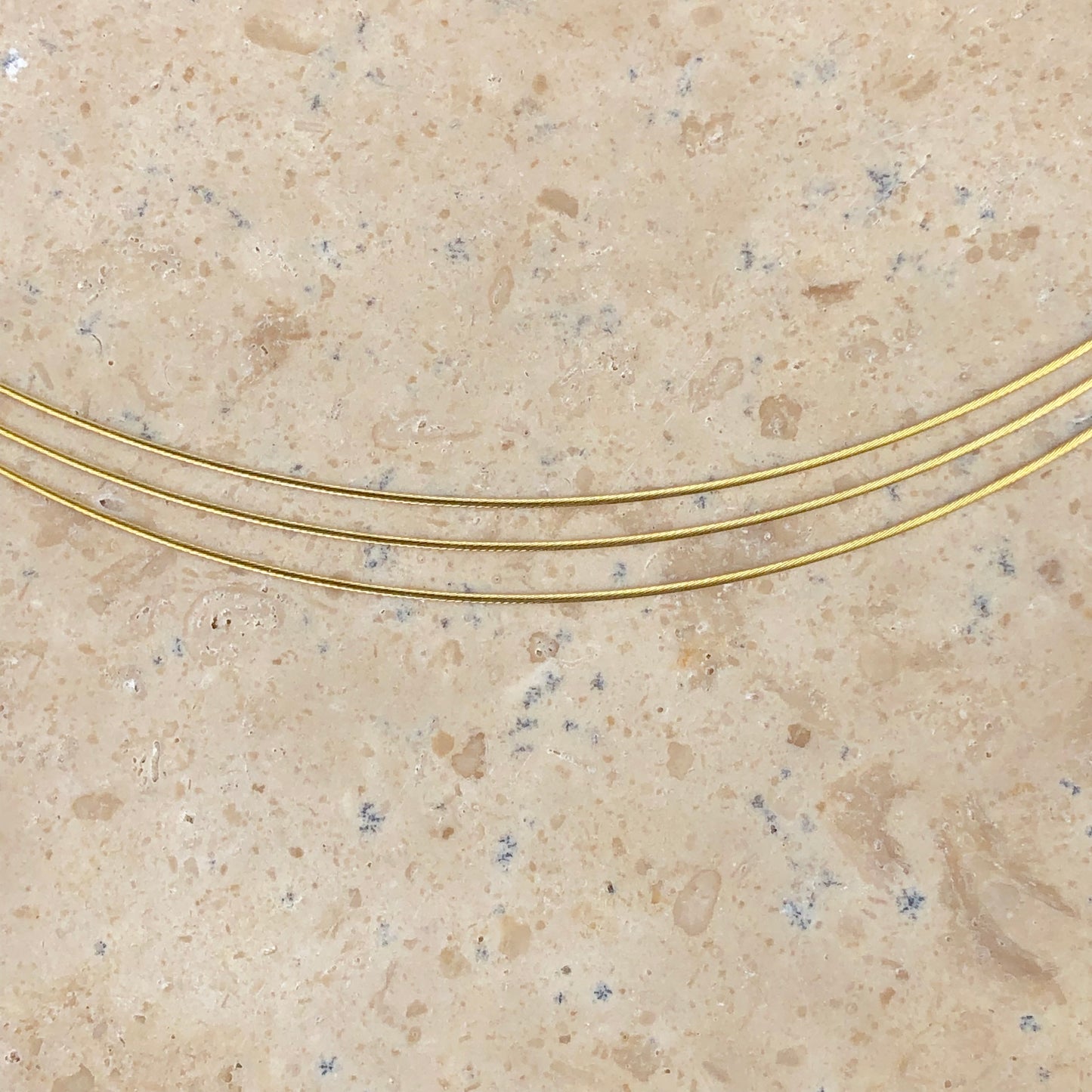 14KT Yellow Gold 3-Strand Cable Wire Collar Necklace, 14KT Yellow Gold 3-Strand Cable Wire Collar Necklace - Legacy Saint Jewelry