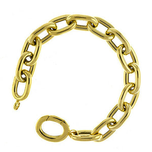 14KT Yellow Gold Shiny Oval Interlocking Link Toggle Bracelet, 14KT Yellow Gold Shiny Oval Interlocking Link Toggle Bracelet - Legacy Saint Jewelry