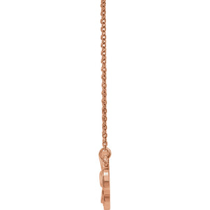 14KT Rose Gold Detailed Clover Necklace, 14KT Rose Gold Detailed Clover Necklace - Legacy Saint Jewelry