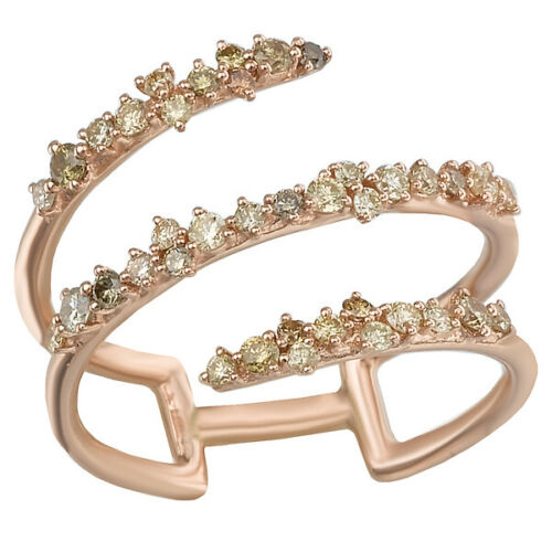 14KT Rose Gold Pave Fancy Cognac Diamond Ring, 14KT Rose Gold Pave Fancy Cognac Diamond Ring - Legacy Saint Jewelry