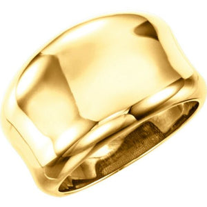 14KT Yellow Gold Concave Cigar Band Ring, 14KT Yellow Gold Concave Cigar Band Ring - Legacy Saint Jewelry
