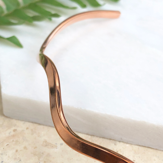 Copper Wave Stiff Collar Open Neck Wire Necklace, Copper Wave Stiff Collar Open Neck Wire Necklace - Legacy Saint Jewelry