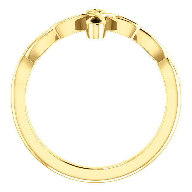 14KT Yellow Gold Loop Cross Ring, 14KT Yellow Gold Loop Cross Ring - Legacy Saint Jewelry