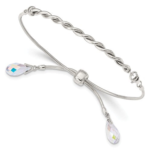 Sterling Silver Swarovski Crystal Tassel Bracelet, Sterling Silver Swarovski Crystal Tassel Bracelet - Legacy Saint Jewelry
