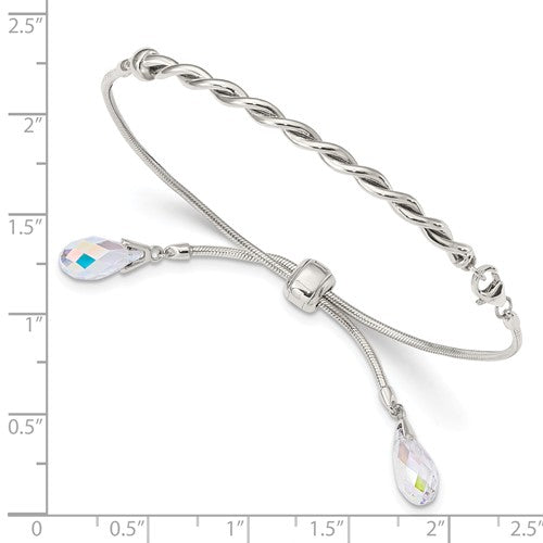 Sterling Silver Swarovski Crystal Tassel Bracelet, Sterling Silver Swarovski Crystal Tassel Bracelet - Legacy Saint Jewelry