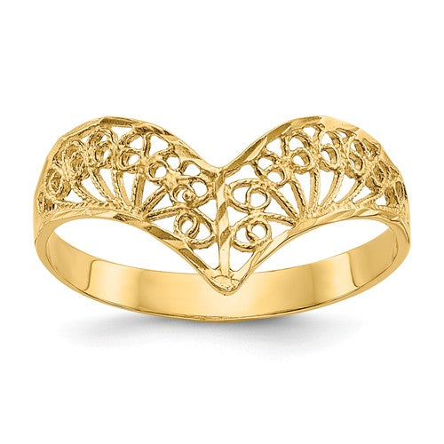 14KT Yellow Gold Diamond-Cut Filigree Ring, 14KT Yellow Gold Diamond-Cut Filigree Ring - Legacy Saint Jewelry