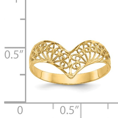 14KT Yellow Gold Diamond-Cut Filigree Ring, 14KT Yellow Gold Diamond-Cut Filigree Ring - Legacy Saint Jewelry