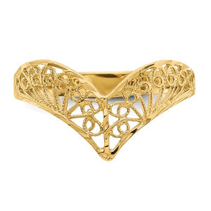 14KT Yellow Gold Diamond-Cut Filigree Ring, 14KT Yellow Gold Diamond-Cut Filigree Ring - Legacy Saint Jewelry