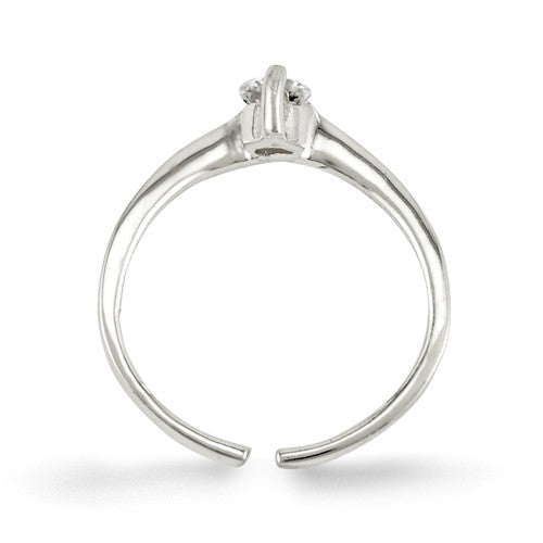 OOO Sterling Silver CZ Stone Toe Ring, OOO Sterling Silver CZ Stone Toe Ring - Legacy Saint Jewelry