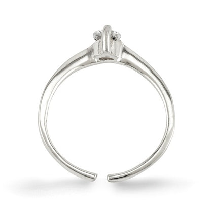 OOO Sterling Silver CZ Stone Toe Ring, OOO Sterling Silver CZ Stone Toe Ring - Legacy Saint Jewelry