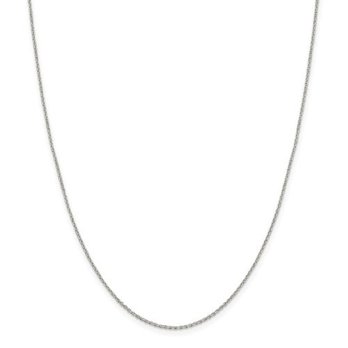 Sterling Silver Diamond-Cut Cable Necklace 18"/ 1.25mm, Sterling Silver Diamond-Cut Cable Necklace 18"/ 1.25mm - Legacy Saint Jewelry