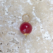 Load image into Gallery viewer, 14KT Yellow Gold Red Onyx Ball Earring Charms, 14KT Yellow Gold Red Onyx Ball Earring Charms - Legacy Saint Jewelry