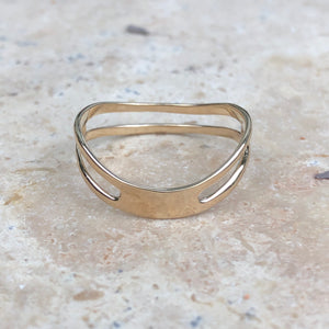14KT Yellow Gold Double Wave Thumb Ring, 14KT Yellow Gold Double Wave Thumb Ring - Legacy Saint Jewelry