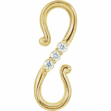 Load image into Gallery viewer, 14KT Yellow Gold Diamond S-Hook Extender Clasp, 14KT Yellow Gold Diamond S-Hook Extender Clasp - Legacy Saint Jewelry