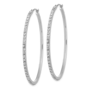 14KT White Gold Diamond Hoop Earrings 49mm, 14KT White Gold Diamond Hoop Earrings 49mm - Legacy Saint Jewelry