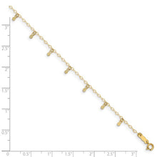Load image into Gallery viewer, OOO 14KT Yellow Gold Oval Chain Diamond-Cut Dots Anklet, OOO 14KT Yellow Gold Oval Chain Diamond-Cut Dots Anklet - Legacy Saint Jewelry