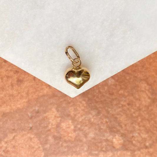 14KT Yellow Gold Polished 3D Puffed Heart Pendant Charm 12mm, 14KT Yellow Gold Polished 3D Puffed Heart Pendant Charm 12mm - Legacy Saint Jewelry