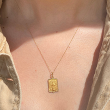 Load image into Gallery viewer, 14KT Yellow Gold Rectangular Miraculous Medal Pendant Charm, 14KT Yellow Gold Rectangular Miraculous Medal Pendant Charm - Legacy Saint Jewelry