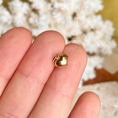 14KT Yellow Gold Polished 3D Puffed Heart Pendant Charm 12mm, 14KT Yellow Gold Polished 3D Puffed Heart Pendant Charm 12mm - Legacy Saint Jewelry