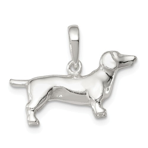 Sterling Silver Dachshund Pendant Charm, Sterling Silver Dachshund Pendant Charm - Legacy Saint Jewelry