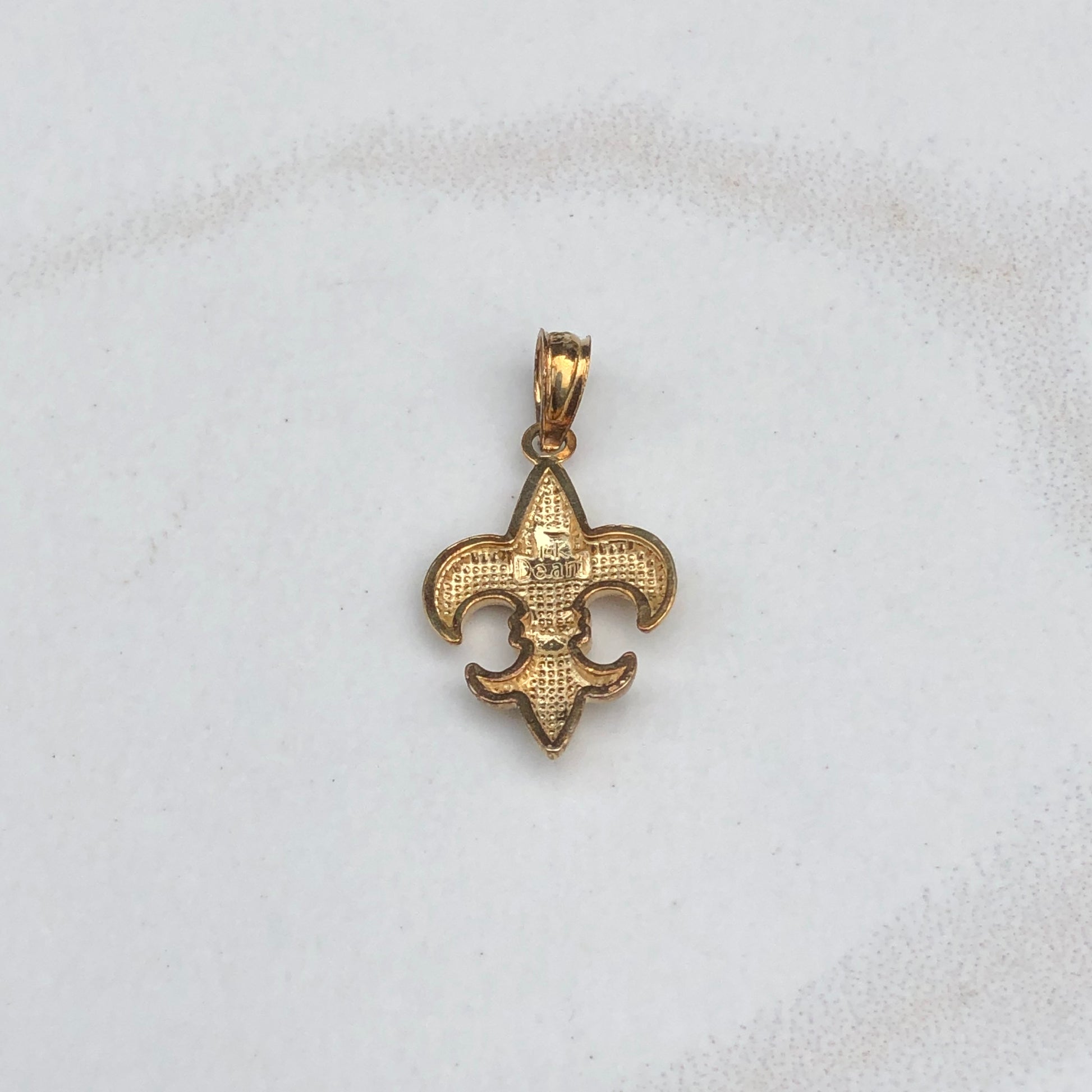 14KT Yellow Gold Fleur de Lis Polished Pendant Charm, 14KT Yellow Gold Fleur de Lis Polished Pendant Charm - Legacy Saint Jewelry