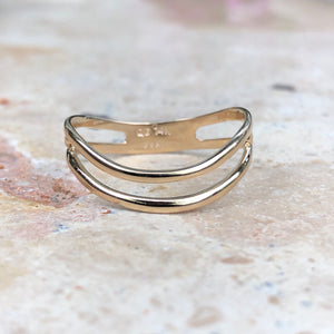 14KT Yellow Gold Double Wave Thumb Ring, 14KT Yellow Gold Double Wave Thumb Ring - Legacy Saint Jewelry