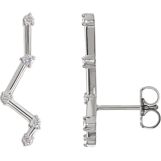 14KT White Gold Diamond Constellation Earrings, 14KT White Gold Diamond Constellation Earrings - Legacy Saint Jewelry