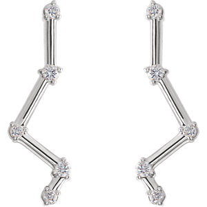 14KT White Gold Diamond Constellation Earrings, 14KT White Gold Diamond Constellation Earrings - Legacy Saint Jewelry