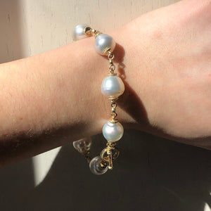 14KT Yellow Gold + Paspaley South Sea Pearl Spacers Bracelet 8", 14KT Yellow Gold + Paspaley South Sea Pearl Spacers Bracelet 8" - Legacy Saint Jewelry