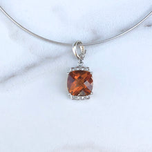 Load image into Gallery viewer, 14KT Yellow Gold Citrine + Diamond Omega Slide Estate Pendant, 14KT Yellow Gold Citrine + Diamond Omega Slide Estate Pendant - Legacy Saint Jewelry
