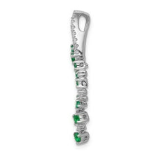 Load image into Gallery viewer, 14KT White Gold Pave Diamond + Emerald Pendant, 14KT White Gold Pave Diamond + Emerald Pendant - Legacy Saint Jewelry