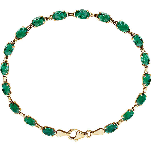 14KT Yellow Gold Emerald Link Bracelet, 14KT Yellow Gold Emerald Link Bracelet - Legacy Saint Jewelry