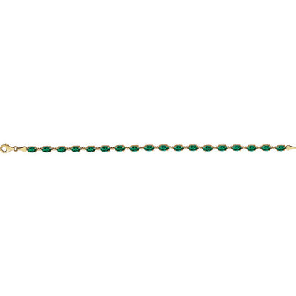 14KT Yellow Gold Emerald Link Bracelet, 14KT Yellow Gold Emerald Link Bracelet - Legacy Saint Jewelry