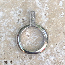 Load image into Gallery viewer, Estate 10KT White Gold + Diamond Circle Slide Pendant, Estate 10KT White Gold + Diamond Circle Slide Pendant - Legacy Saint Jewelry