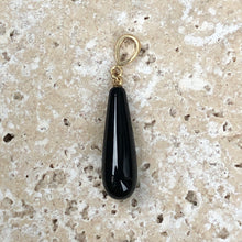 Load image into Gallery viewer, 14KT Yellow Gold Black Onyx Teardrop Pendant Charm, 14KT Yellow Gold Black Onyx Teardrop Pendant Charm - Legacy Saint Jewelry
