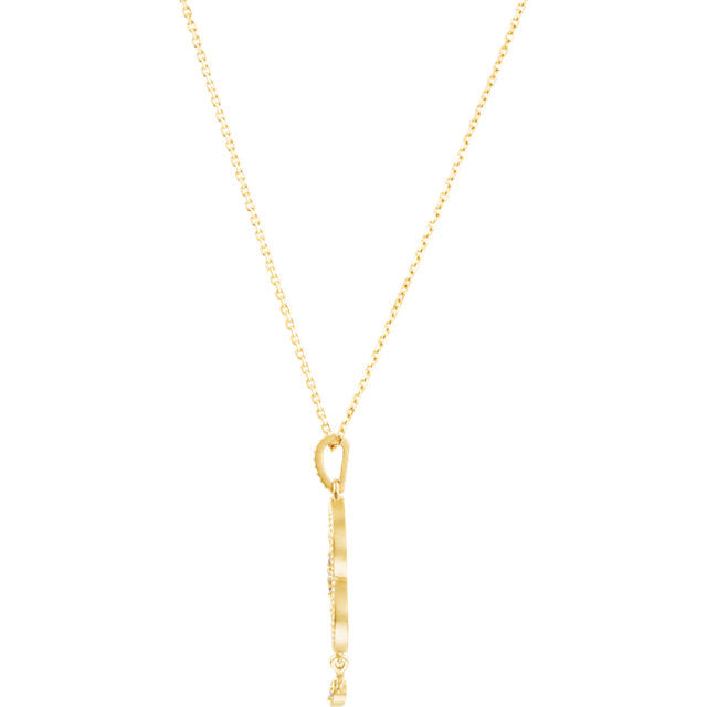 14KT Yellow Gold Diamond Granulated Fancy Necklace, 14KT Yellow Gold Diamond Granulated Fancy Necklace - Legacy Saint Jewelry