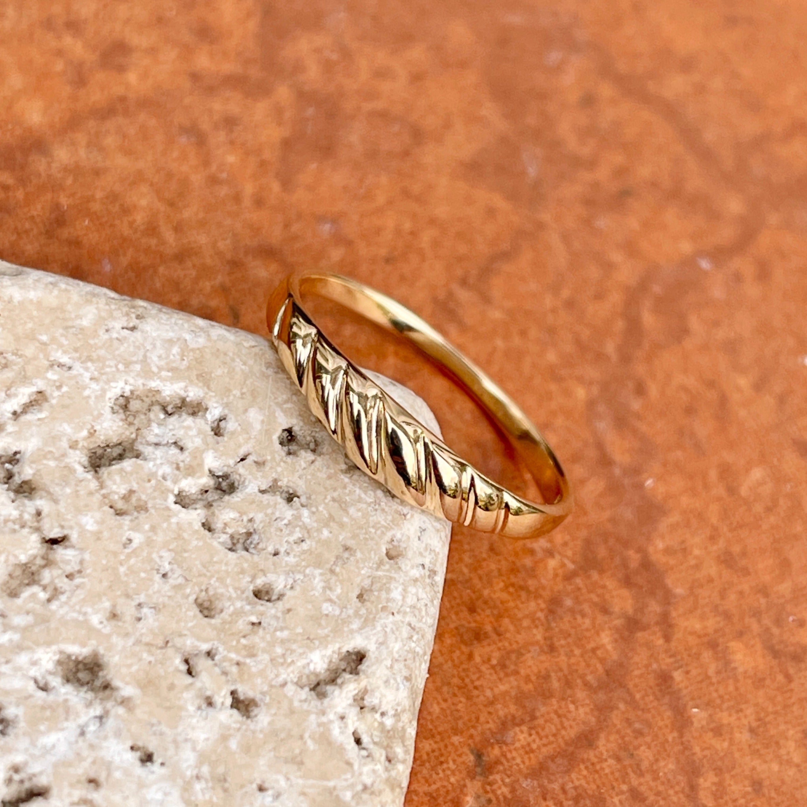 Thin yellow gold on sale ring