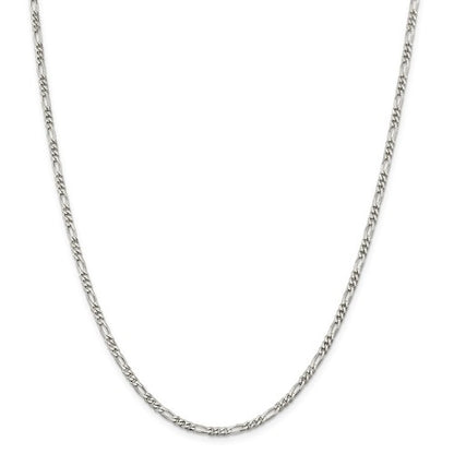 Sterling Silver Figaro Chain Necklace 20"/ 2.8mm, Sterling Silver Figaro Chain Necklace 20"/ 2.8mm - Legacy Saint Jewelry