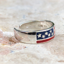 Load image into Gallery viewer, Sterling Silver Enameled USA Flag Toe Ring, Sterling Silver Enameled USA Flag Toe Ring - Legacy Saint Jewelry