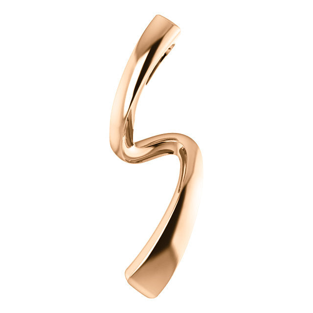 14KT Rose Gold Polished Abstract Freeform Pendant Slide, 14KT Rose Gold Polished Abstract Freeform Pendant Slide - Legacy Saint Jewelry