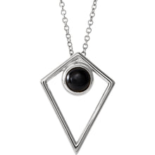 Load image into Gallery viewer, Sterling Silver Onyx Geometric Pyramid Pendant, Sterling Silver Onyx Geometric Pyramid Pendant - Legacy Saint Jewelry