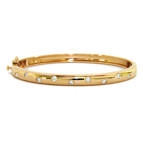 14KT Yellow Gold Gypsy Diamond Thin Bangle Bracelet, 14KT Yellow Gold Gypsy Diamond Thin Bangle Bracelet - Legacy Saint Jewelry