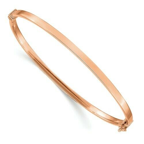 14KT Rose Gold Hinged Thin Bangle Bracelet 3mm, 14KT Rose Gold Hinged Thin Bangle Bracelet 3mm - Legacy Saint Jewelry