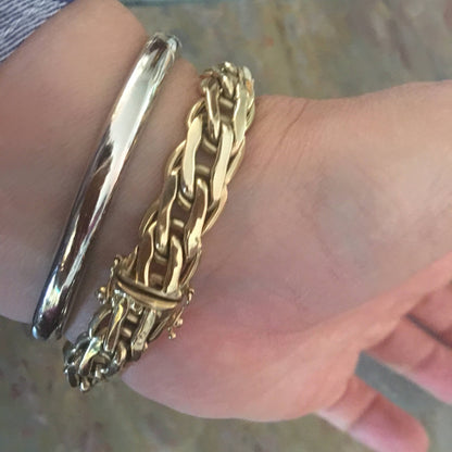 Estate 14KT Yellow Gold Weave Link Shiny Bracelet - Legacy Saint Jewelry