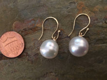 Load image into Gallery viewer, 14KT Yellow Gold 12mm Genuine Paspaley South Sea Pearl Drop Earrings - Legacy Saint Jewelry