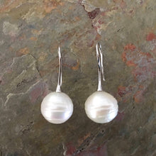 Load image into Gallery viewer, Sterling Silver 12mm Genuine Paspaley Cultured South Sea Pearl Drop Earrings - Legacy Saint Jewelry